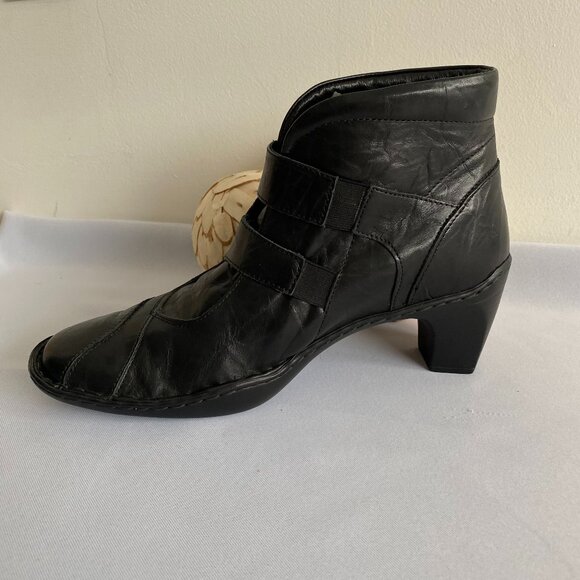 Josef Seibel Calla 02 Black Leather Ankle Boots SZ 9.5 - Picture 5 of 13